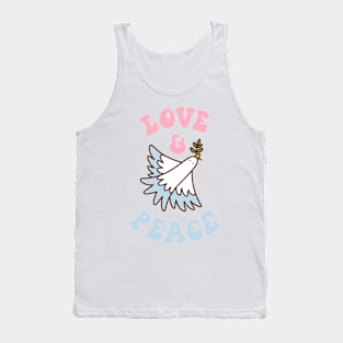 Bird and text: Love & Peace Tank Top